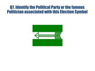 Q7. Identify the Political Party or the famous
Politician associated with this Election Symbol
 