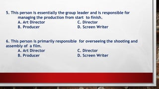 Contemporary Arts Production Quiz | PPTX