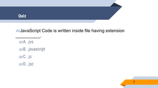 Quiz javascript | PPT