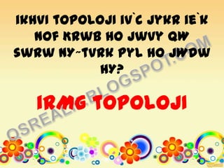 ikhVI topolOjI iv`c jykr ie`k
nof Krwb ho jwvy qW
swrw nY~tvrk Pyl ho jWdw
hY?
irMg topolOjI
 