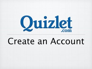 Create an Account
 