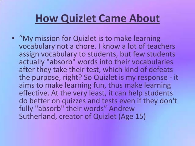 Quizlets Presentation | PPT