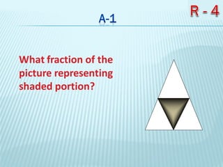 What fraction of the
picture representing
shaded portion?
 