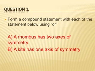 Compound Statement Types On Math Quiz maths reasoning | PPTX