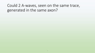 Could 2 A-waves, seen on the same trace,
generated in the same axon?
1
 