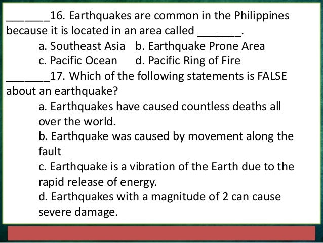 Earthquake Quiz | earthquakes and faults quiz Earthquake Quiz | earthquakes and faults quiz