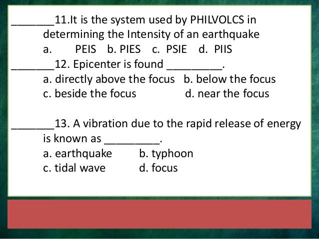 Earthquakes and Faults Quiz
