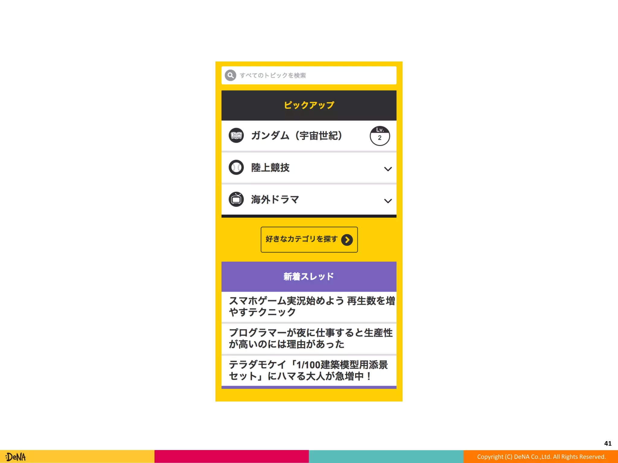 41 
Copyright (C) DeNA Co.,Ltd. All Rights Reserved. 
 