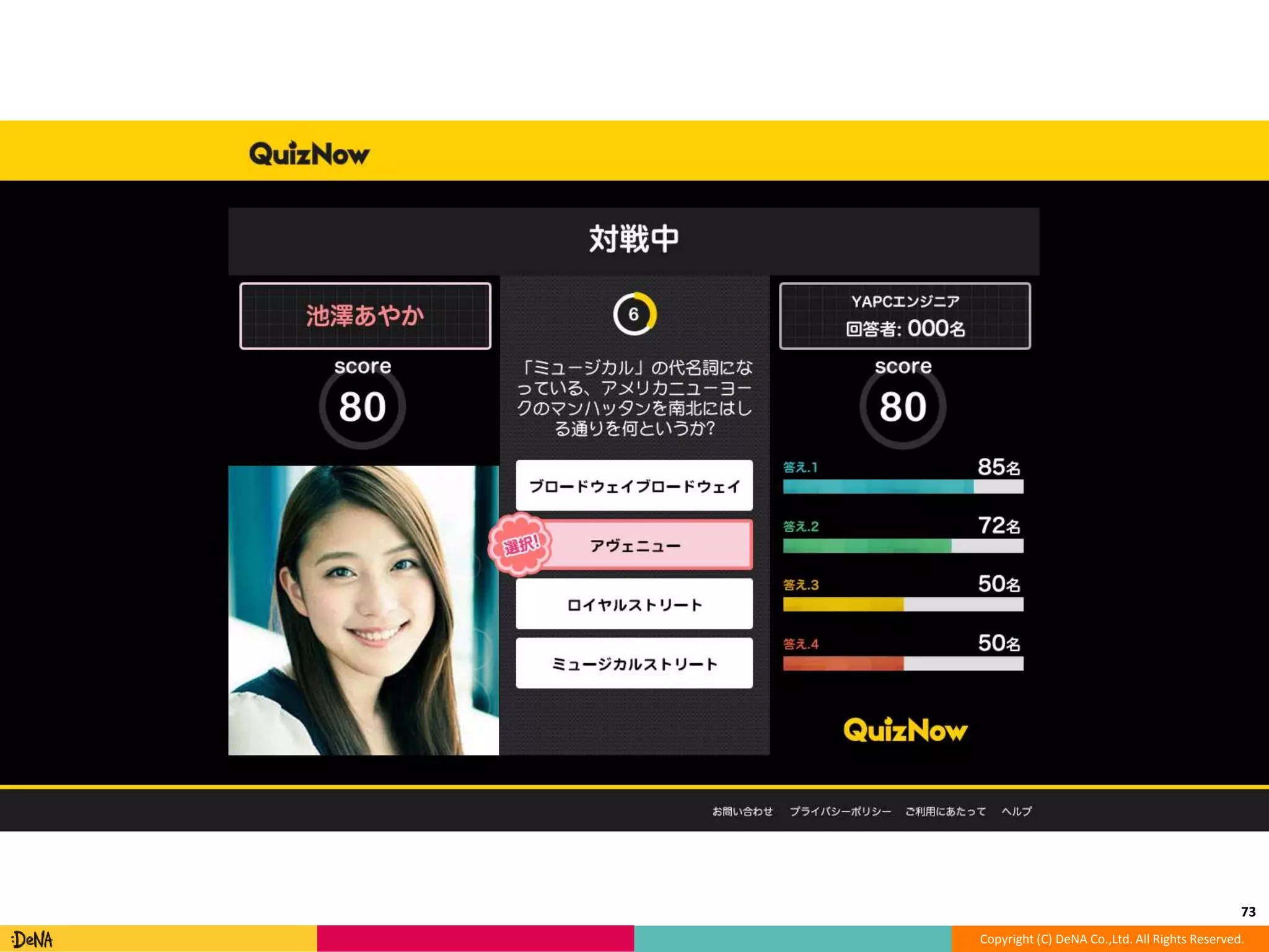 73 
Copyright (C) DeNA Co.,Ltd. All Rights Reserved. 
 