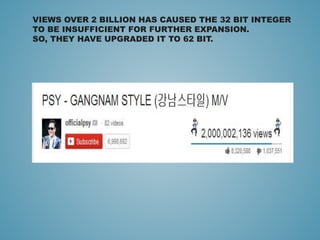 VIEWS OVER 2 BILLION HAS CAUSED THE 32 BIT INTEGER
TO BE INSUFFICIENT FOR FURTHER EXPANSION.
SO, THEY HAVE UPGRADED IT TO 62 BIT.
 