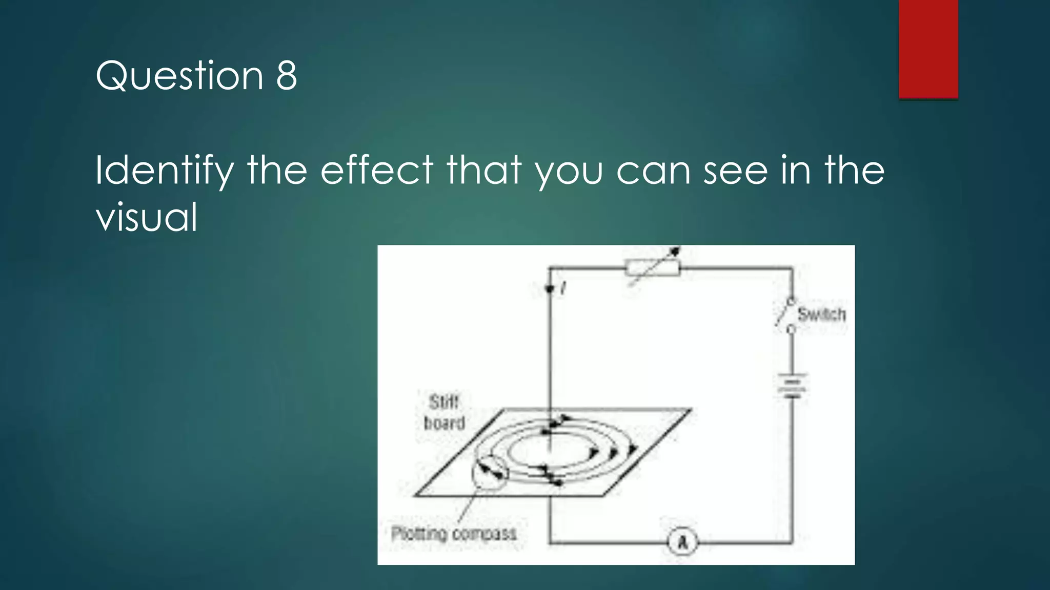 Question 8
Identify the effect that you can see in the
visual
 
