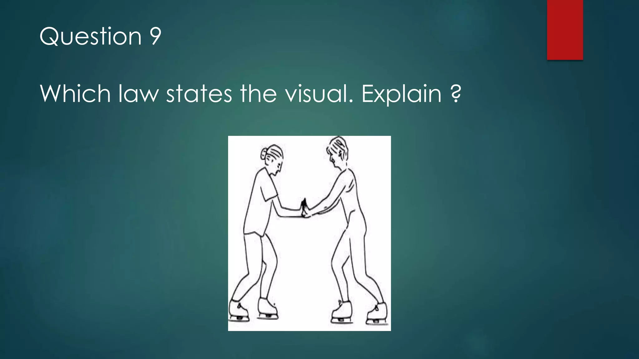 Question 9
Which law states the visual. Explain ?
 