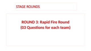 Round 3 Questions Quiz Rules for different quiz competition | PPTX