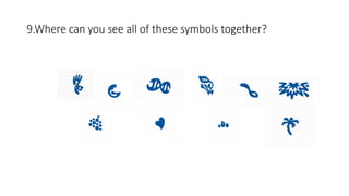 9.Where can you see all of these symbols together?
 