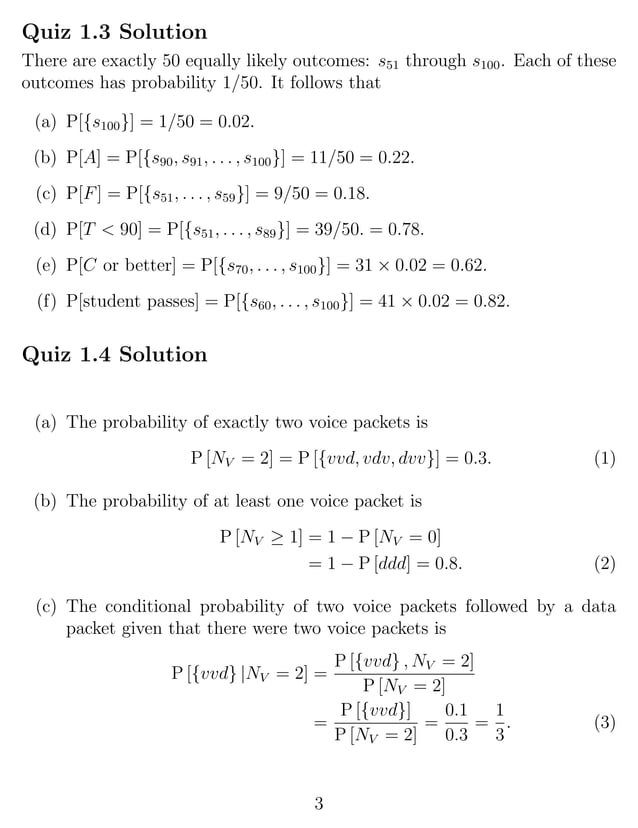 Probability and stochastic processes 3rd edition Quiz Solutions | PDF