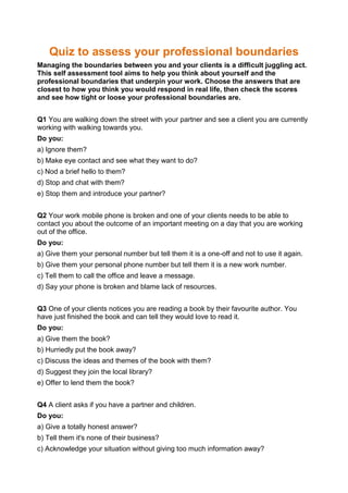 Quiz to assess your professional boundaries | PDF