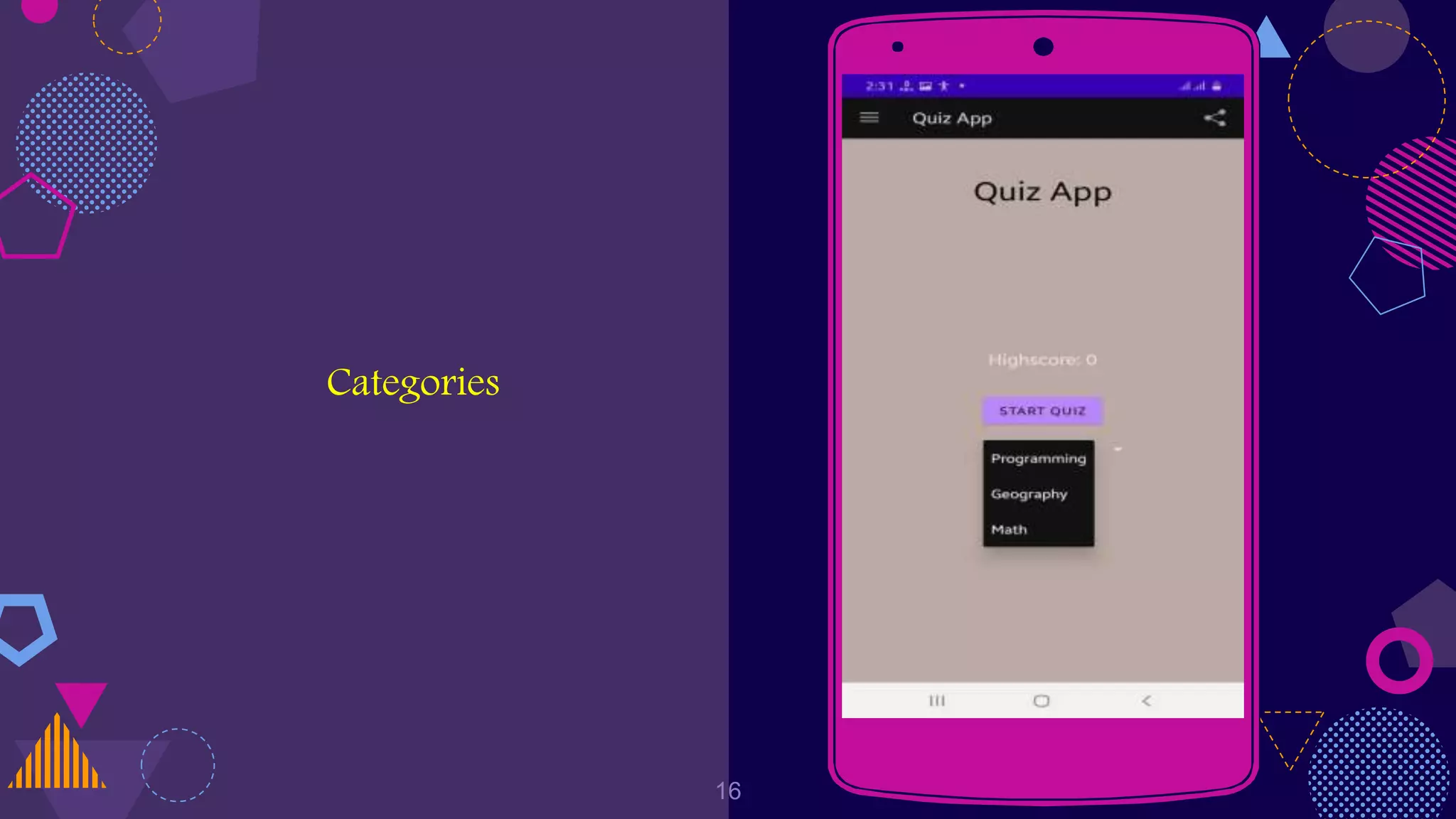 Categories Place your screenshot here
16
 