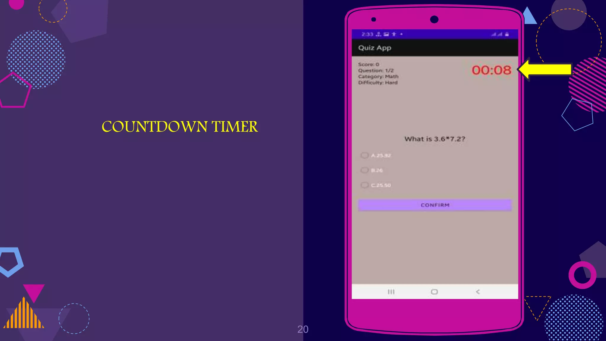 COUNTDOWN TIMER
Place your screenshot here
20
 