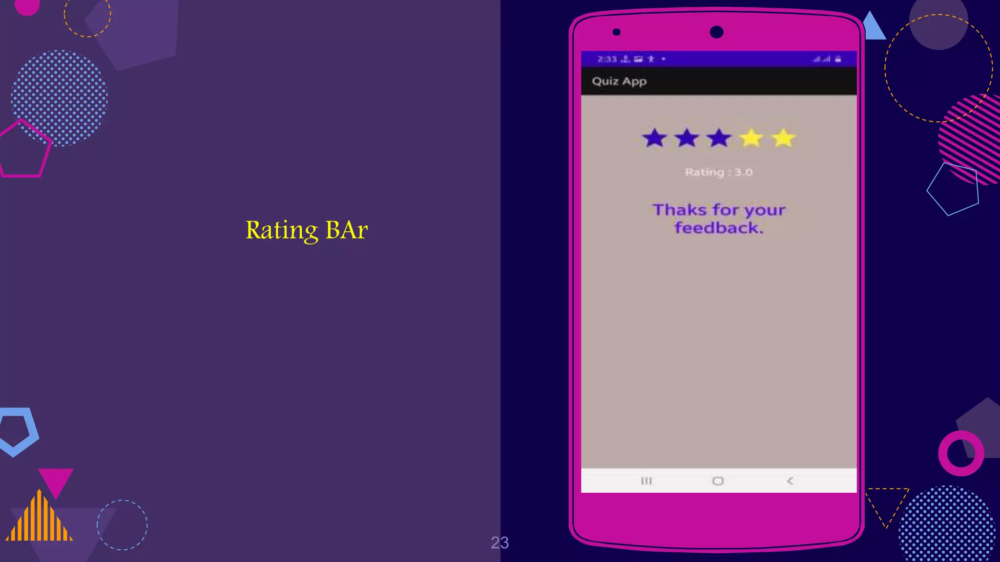 Rating BAr
Place your screenshot here
23
 