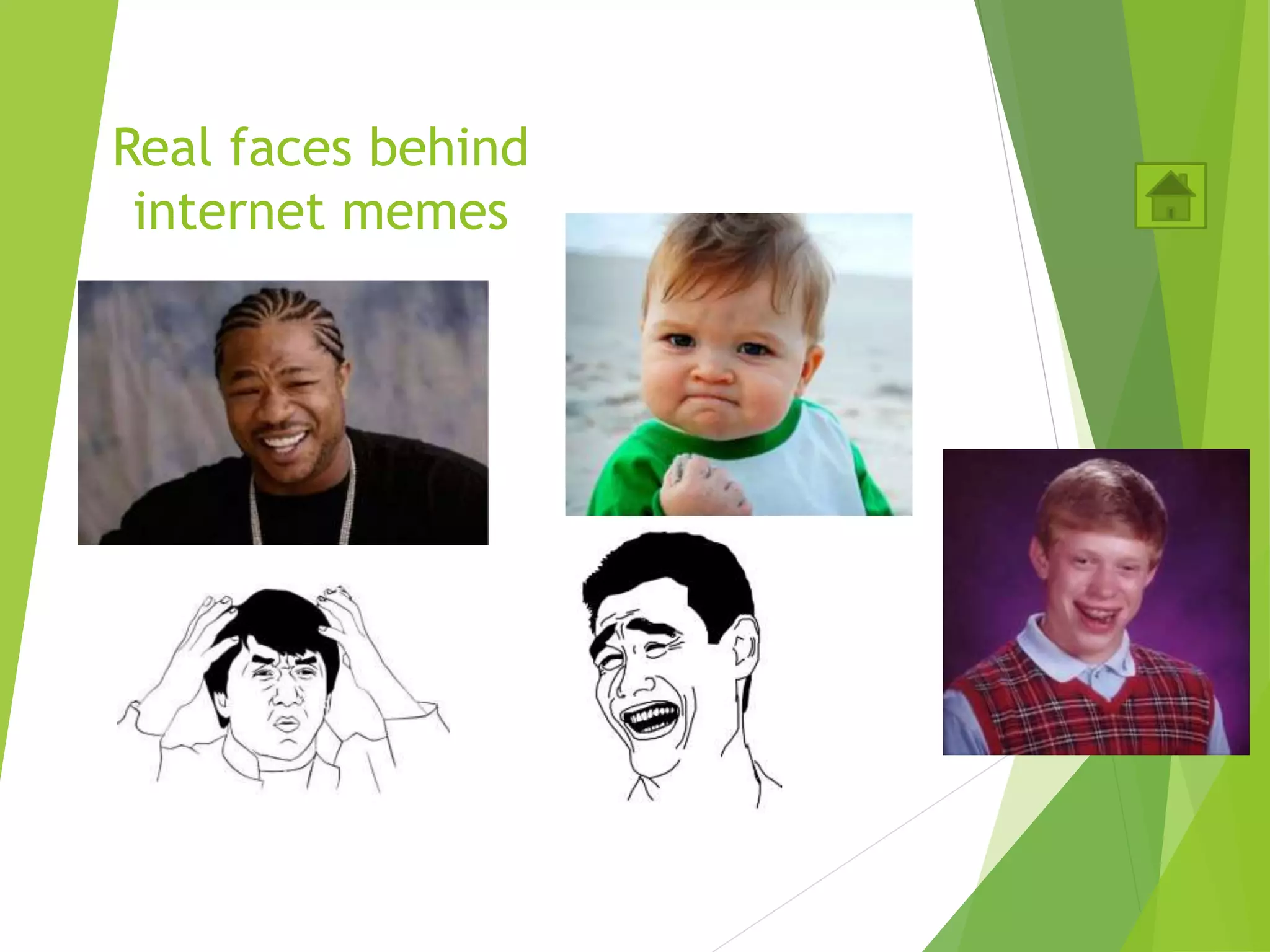 Real faces behind
internet memes
 