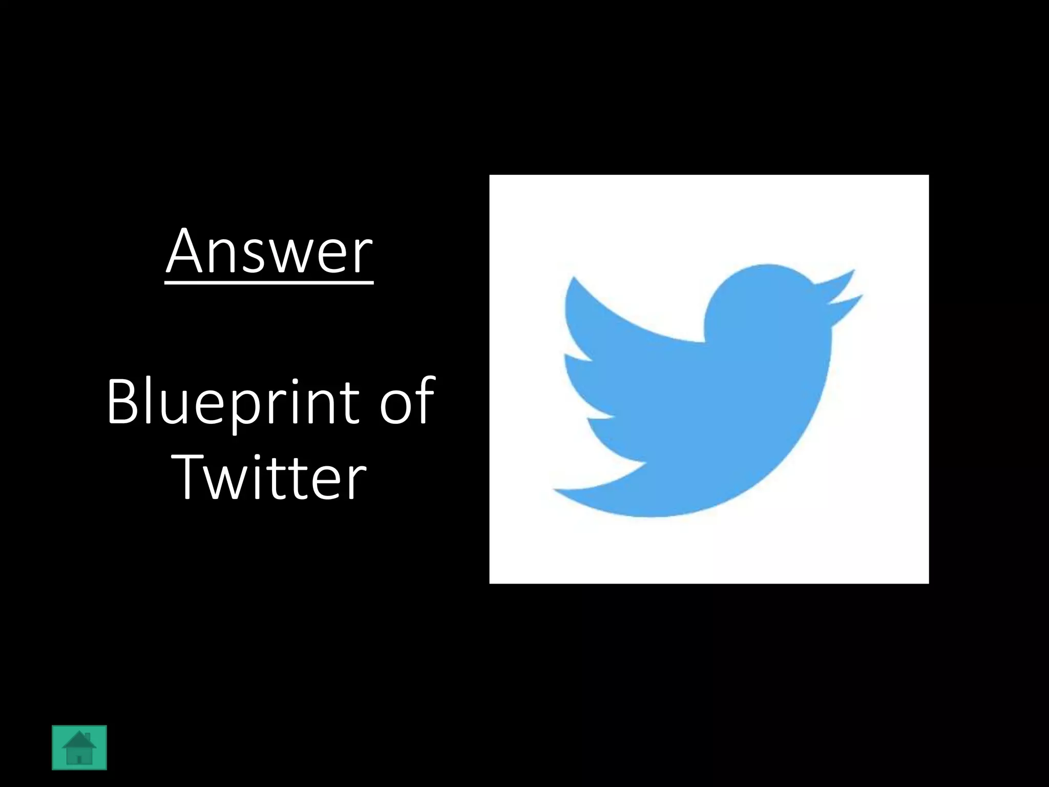 Answer
Blueprint of
Twitter
 