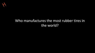 Who manufactures the most rubber tires in
the world?
 