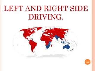 LEFT AND RIGHT SIDE
DRIVING.
122
 