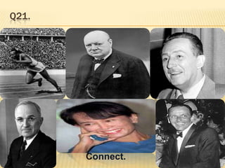 ANSWER:Connection : Recipients of the Congressional Gold Medal,the highest civilian honor bestowed by the United States Congress.  Jesse Owens – Sept. 20, 1988.