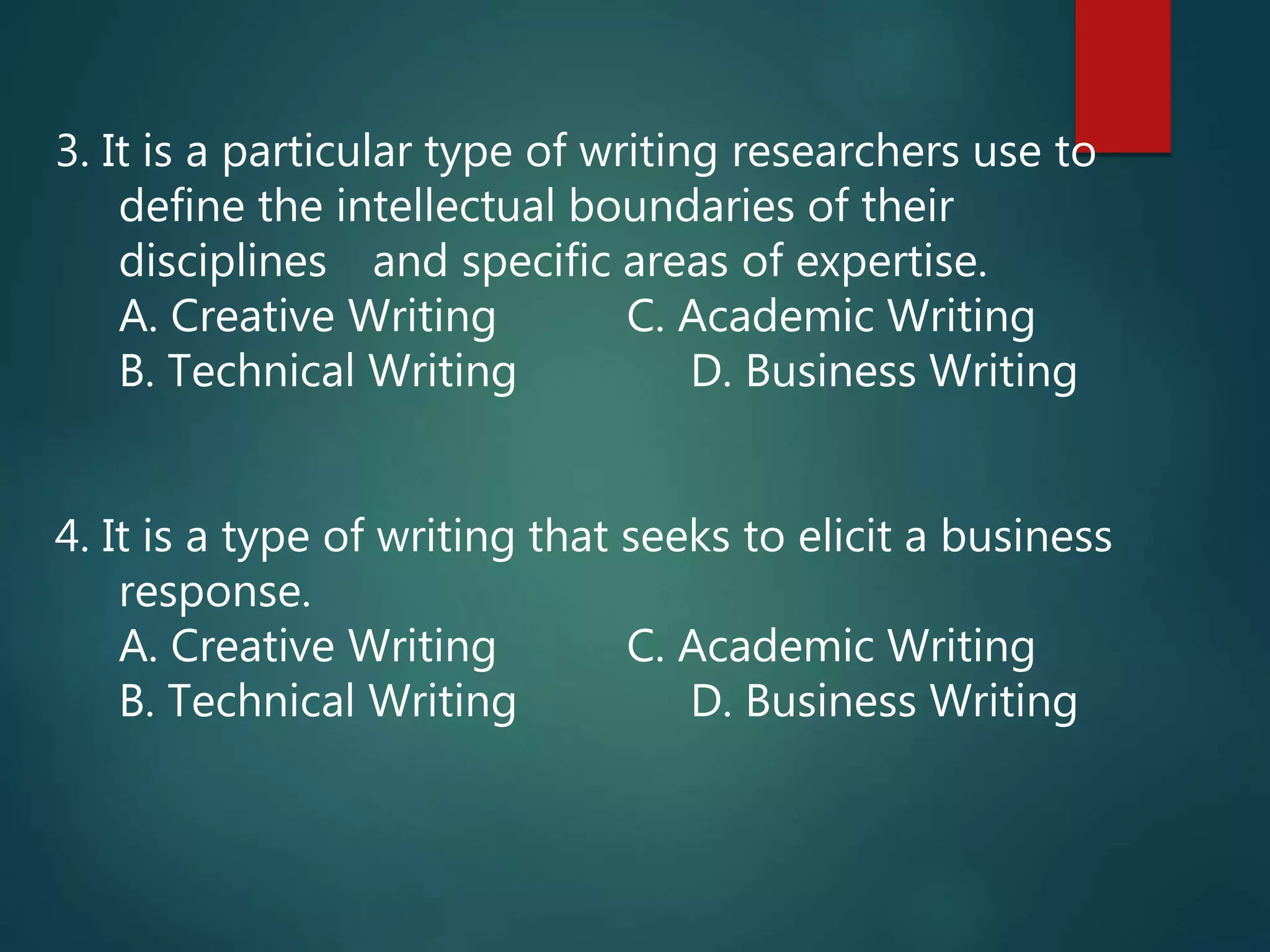Quizz in eapp technical writing | PPTX