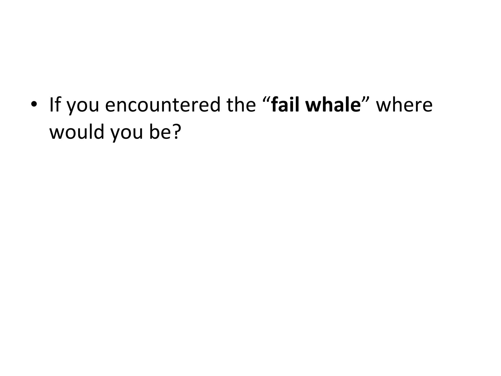 If you encountered the “ fail whale ” where would you be? 