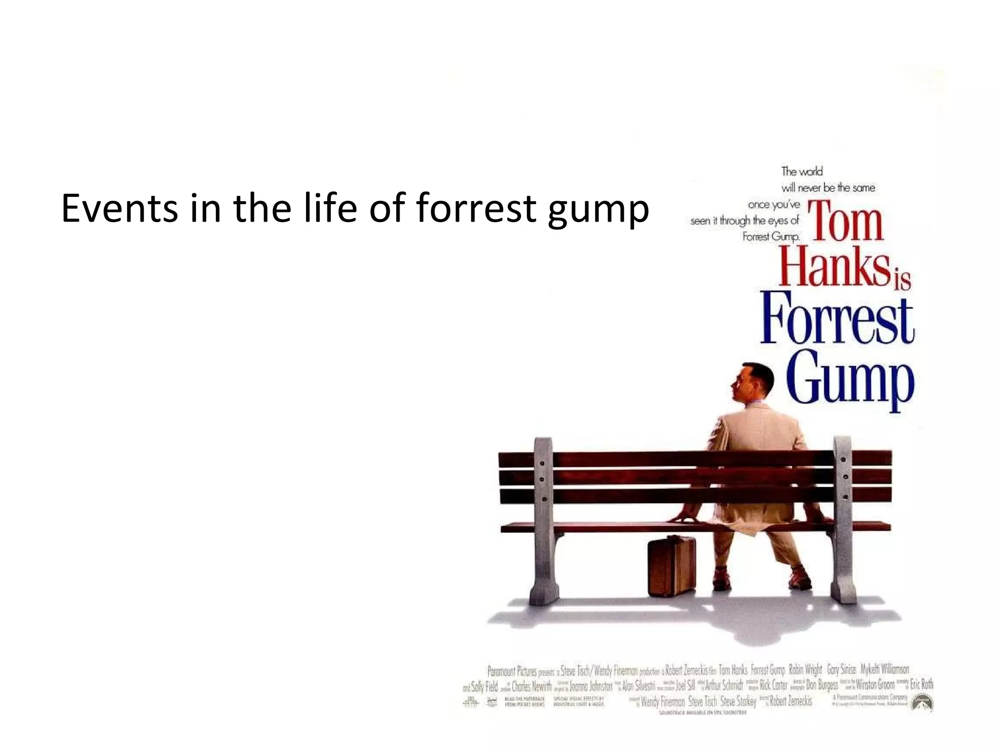 Events in the life of forrest gump 