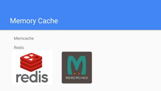 Memory Cache
Memcache
Redis
 