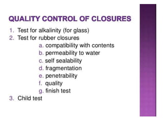 UNIT 3: Qulaity control tests 