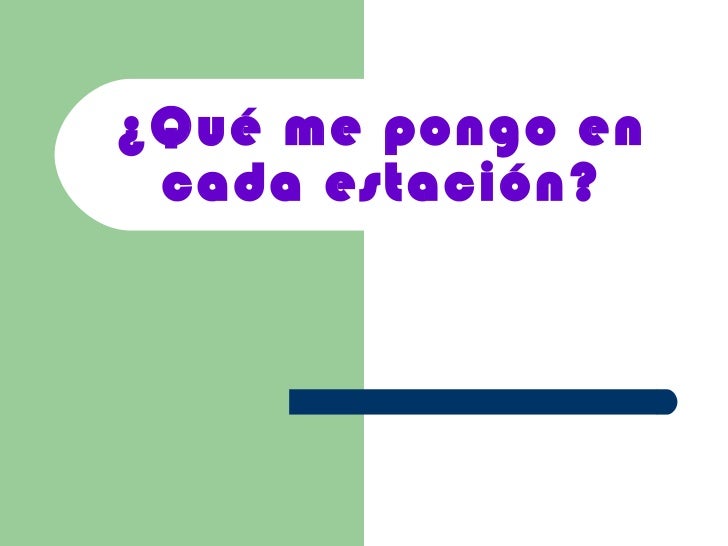 Qué me pongo en cada estación