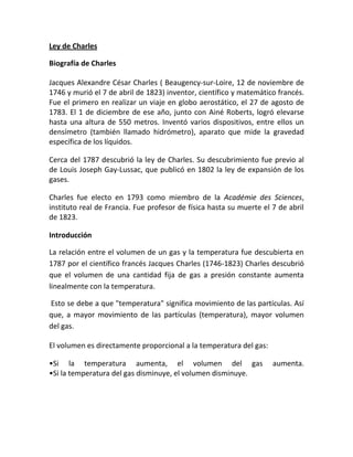 QuíMica Ley De Charles