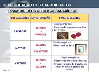 CLASSIFICAÇÃO DOS CARBOIDRATOS DISSACARÍDEOS OU OLIGOSSACARÍDEOS 