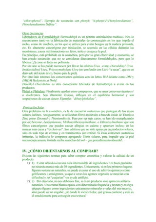 QuíMica De Los CosméTicos