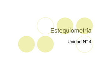 Estequiometría
     Unidad N° 4
 