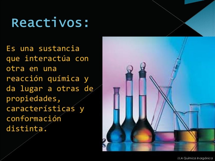 Química manejo de reactivos