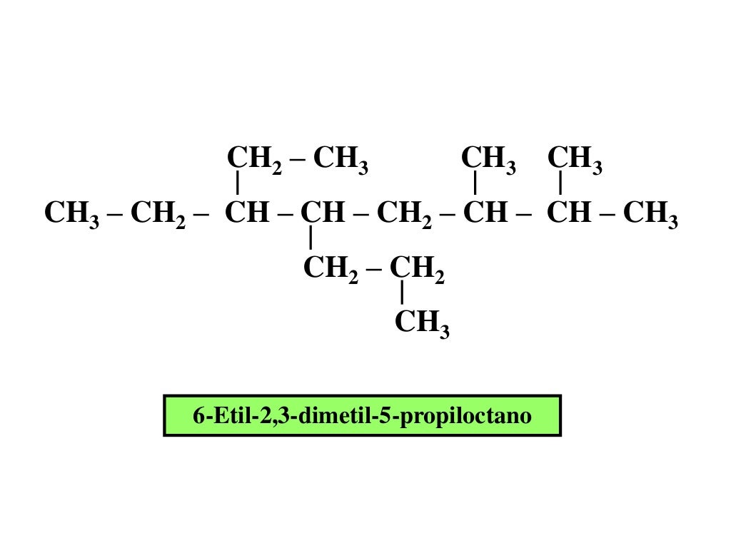 Química orgánica ejemplos de alcanos ramificados