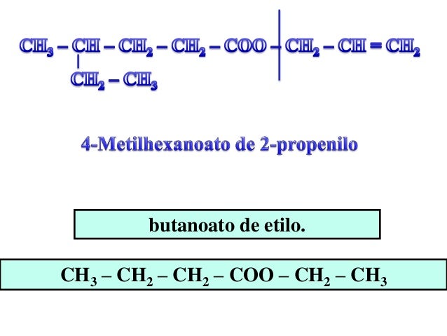 Química orgánica ejemplos de ésteres