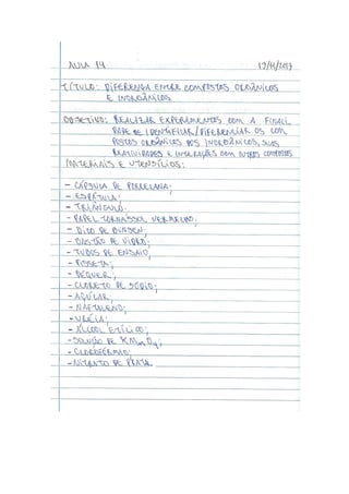 Química Prática Aula 14_Diferenças entre Compostos Orgânicos e Inorgânicos 