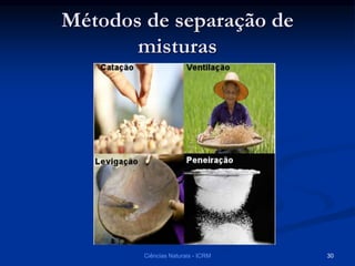 Métodos de separação de
misturas
Ciências Naturais - ICRM 30
 