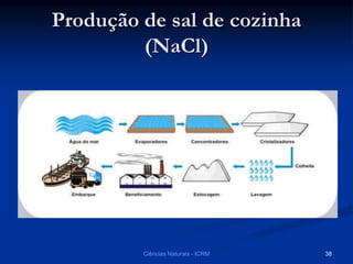 Produção de sal de cozinha
(NaCl)
Ciências Naturais - ICRM 38
 