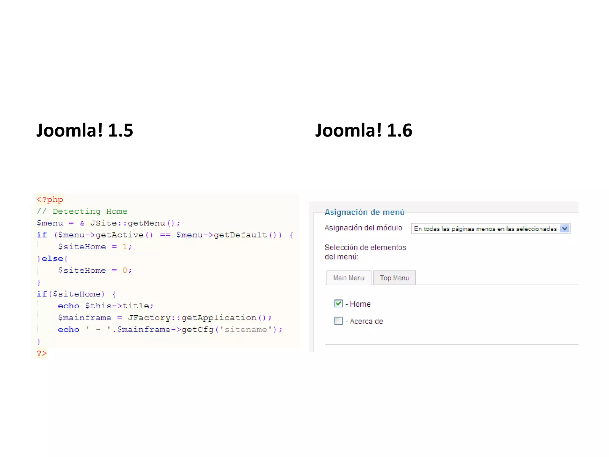 Joomla! 1.5Joomla! 1.6