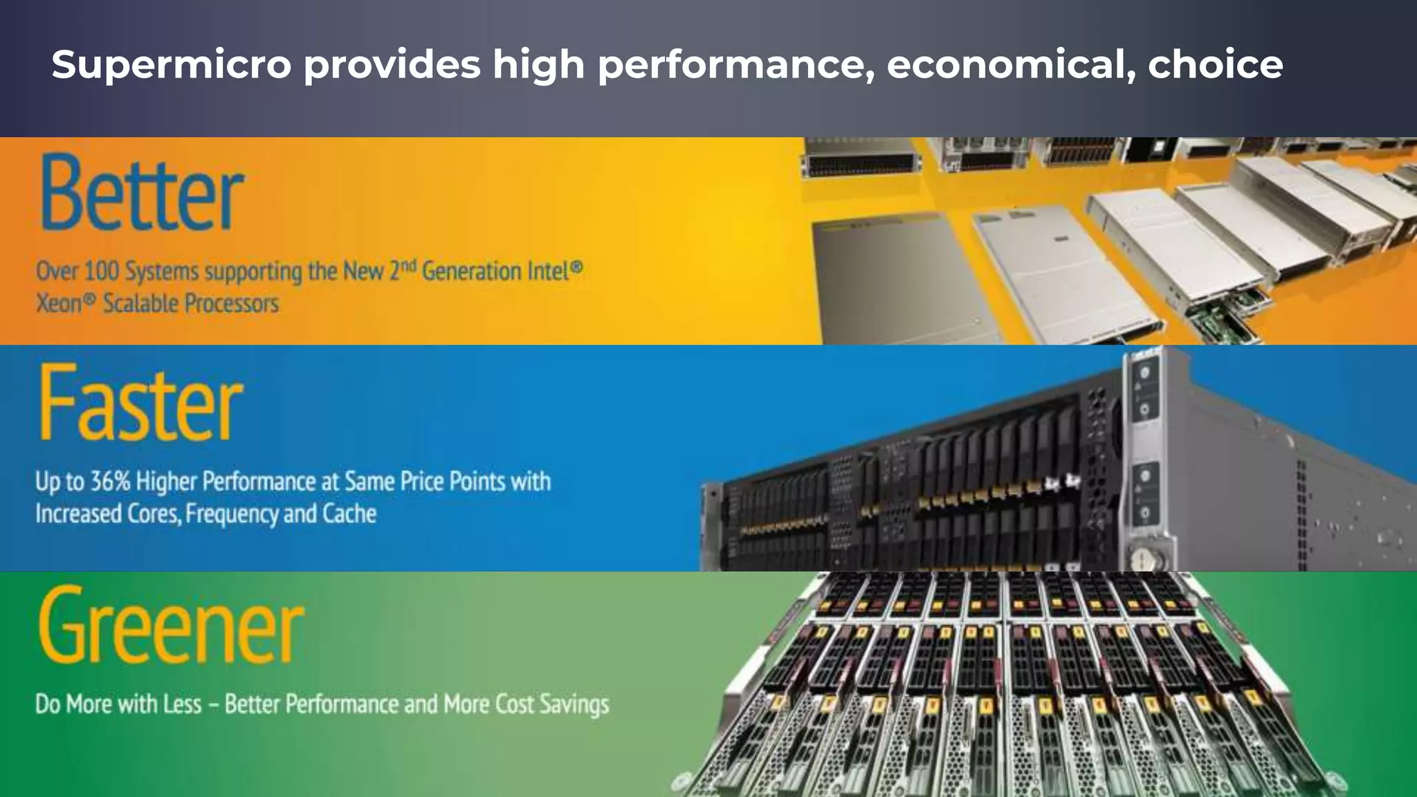 Supermicro provides high performance, economical, choice
17
17
 