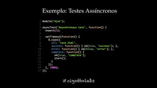 Exemplo: Testes Assíncronos




       #zigottolabs
 