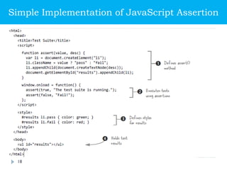 Simple Implementation of JavaScript Assertion
18
 