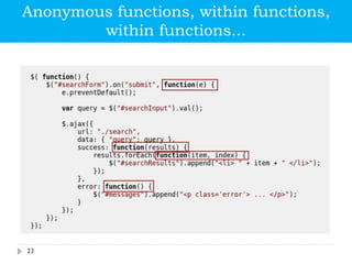 Anonymous functions, within functions,
within functions...
23
 