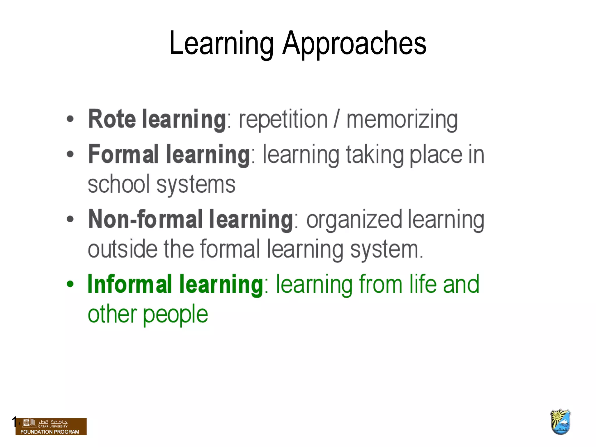 Learning Approaches 